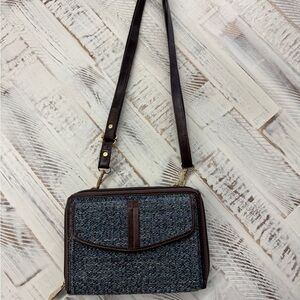 Chic Blue and Brown Crossbody Bag